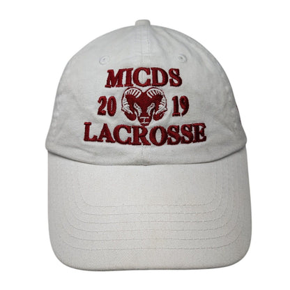 Micds 2019 Lacrosse State Champs Slideback Hat White OS Adjustable Embroidered