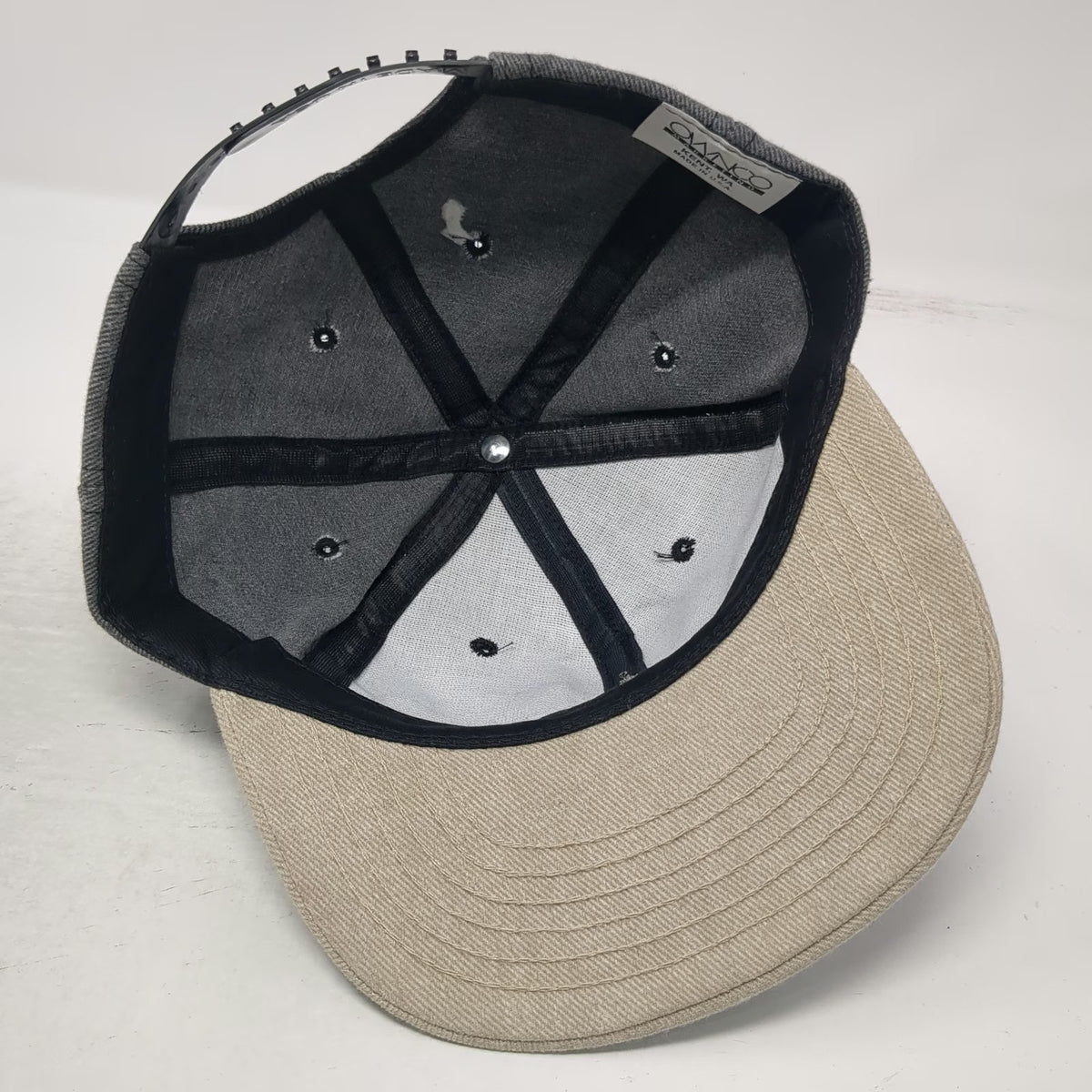 Omnco Weyerhaeuser Hat Gray One Size Snapback Two Tone Made in USA Wood Lumber