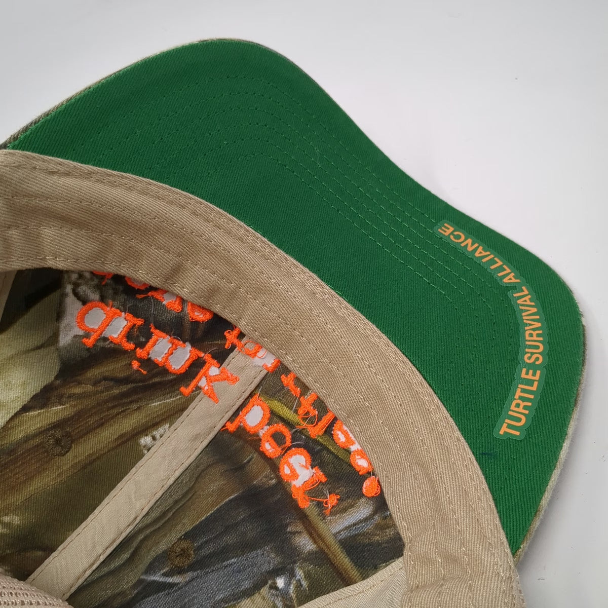 Pacific Headwear Trucker Hat Green One Size Camo Drink Beer Save Turtles Hat
