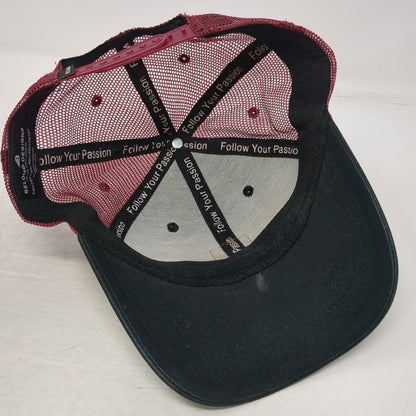 Belong Designs Trucker Hat Black Purple One Size Leather Patch Mesh Snapback