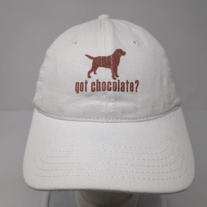 Got Chocolate? Strapback Hat White Adjustable Vented Holes 6 Panel Otto
