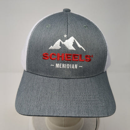 Scheels Meridian Snapback Mesh Back Trucker Hat Gray One Size Embroidered