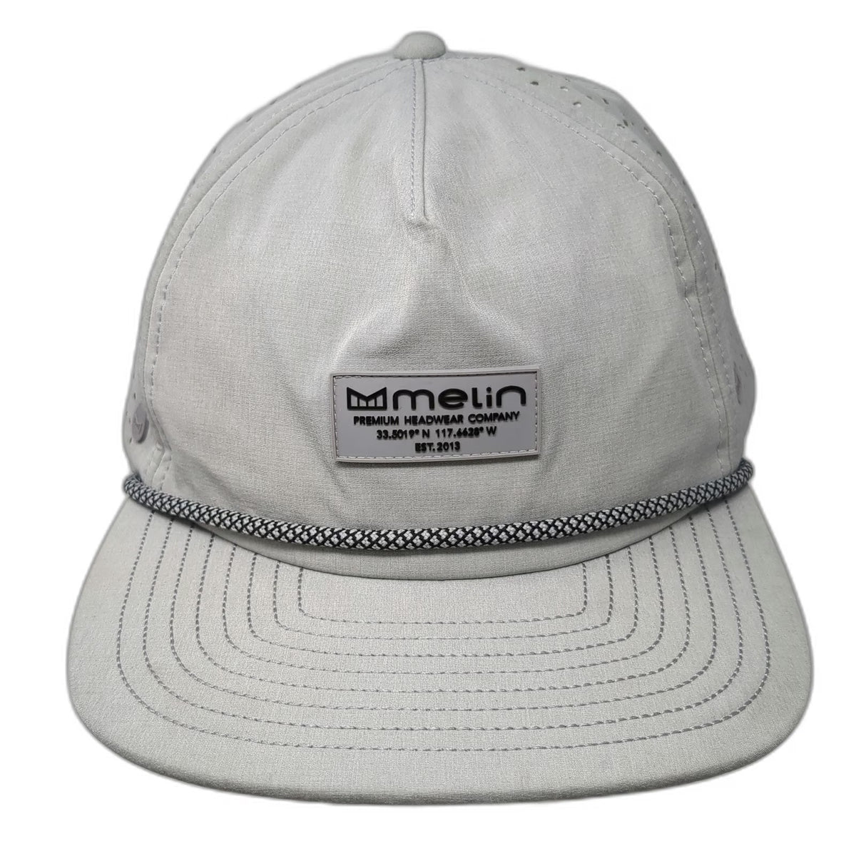 Melin Coronado Hydro Trucker Hat Gray L Snapback Rope Perforated Performance