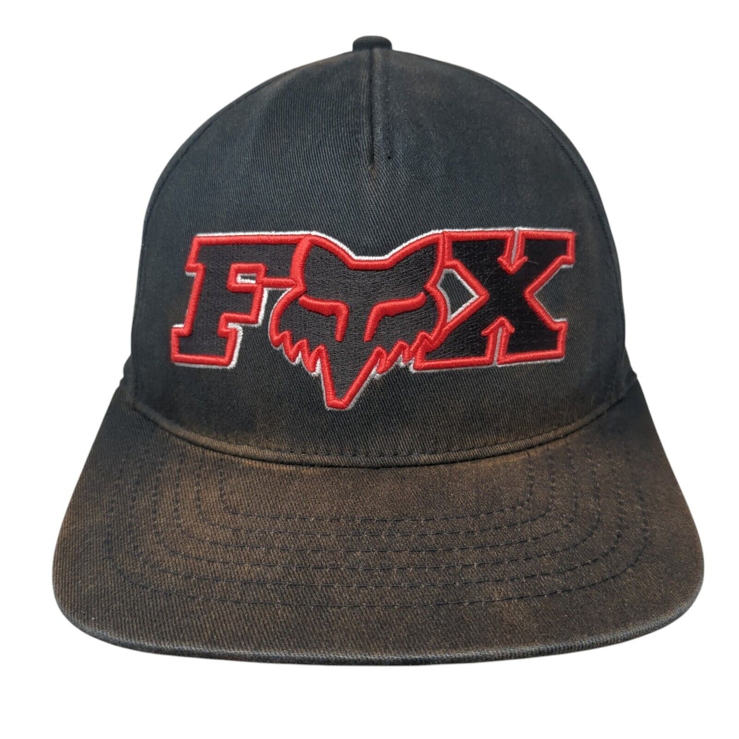 FOX Fitted Baseball Cap Black XL Lightweight Embroidered 6 Panel Flexfit