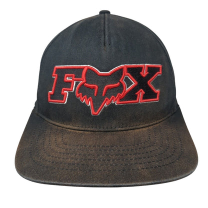 FOX Fitted Baseball Cap Black XL Lightweight Embroidered 6 Panel Flexfit