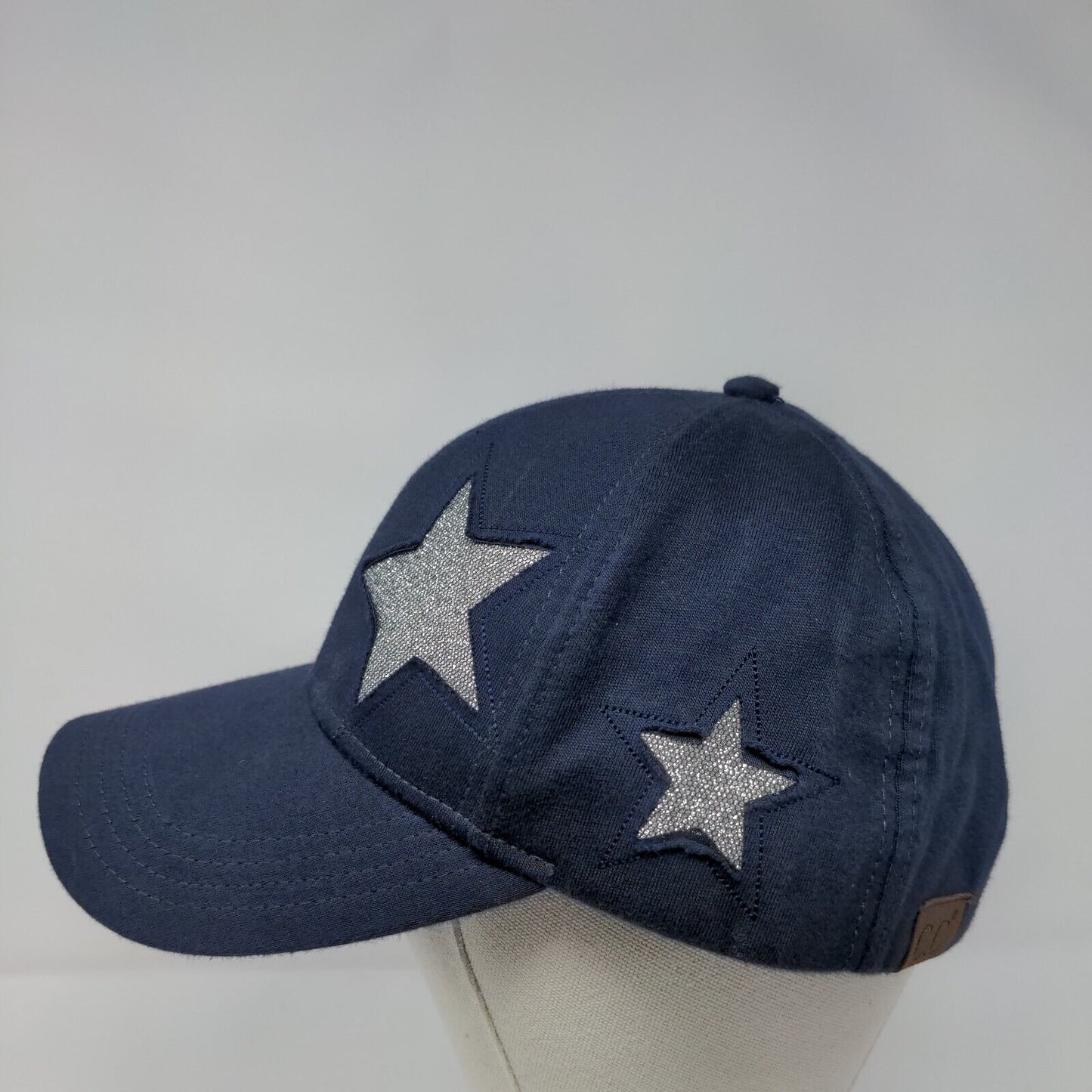 C.C Exclusives Strapback Hat Blue OSFA Adjustable Stars 6 Panel Cotton