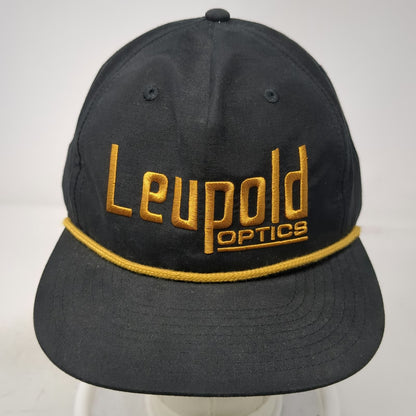 Richardson 5 Panel Black OSFM Hat Leupold Optics Gold Rope Snapback Flat Bill