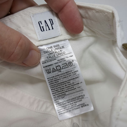 GAP White One Size Baseball Cap Slideback Hat Unstructured Cotton Plain
