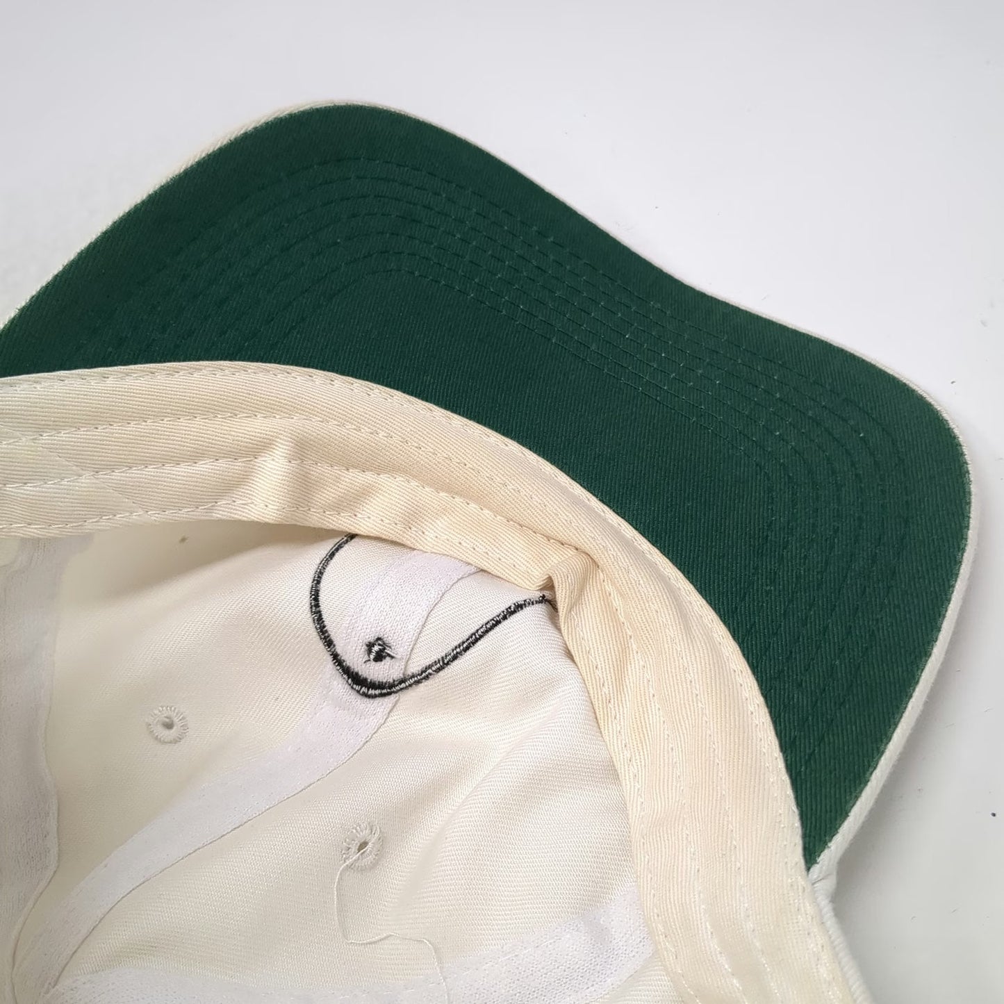 Head Baseball Cap White One Size Penn Logo Green Under Visor Slideback Hat