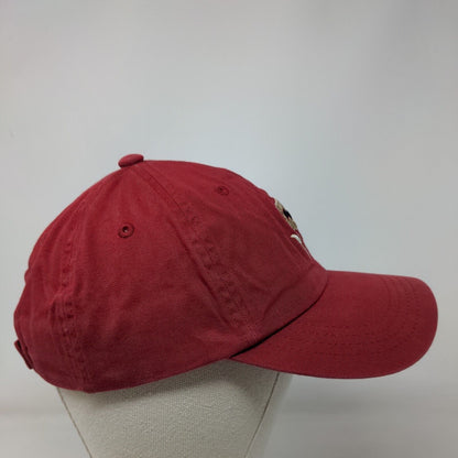 Canebrake Strapback Hat Red One Size Embroidered Logo Imperial