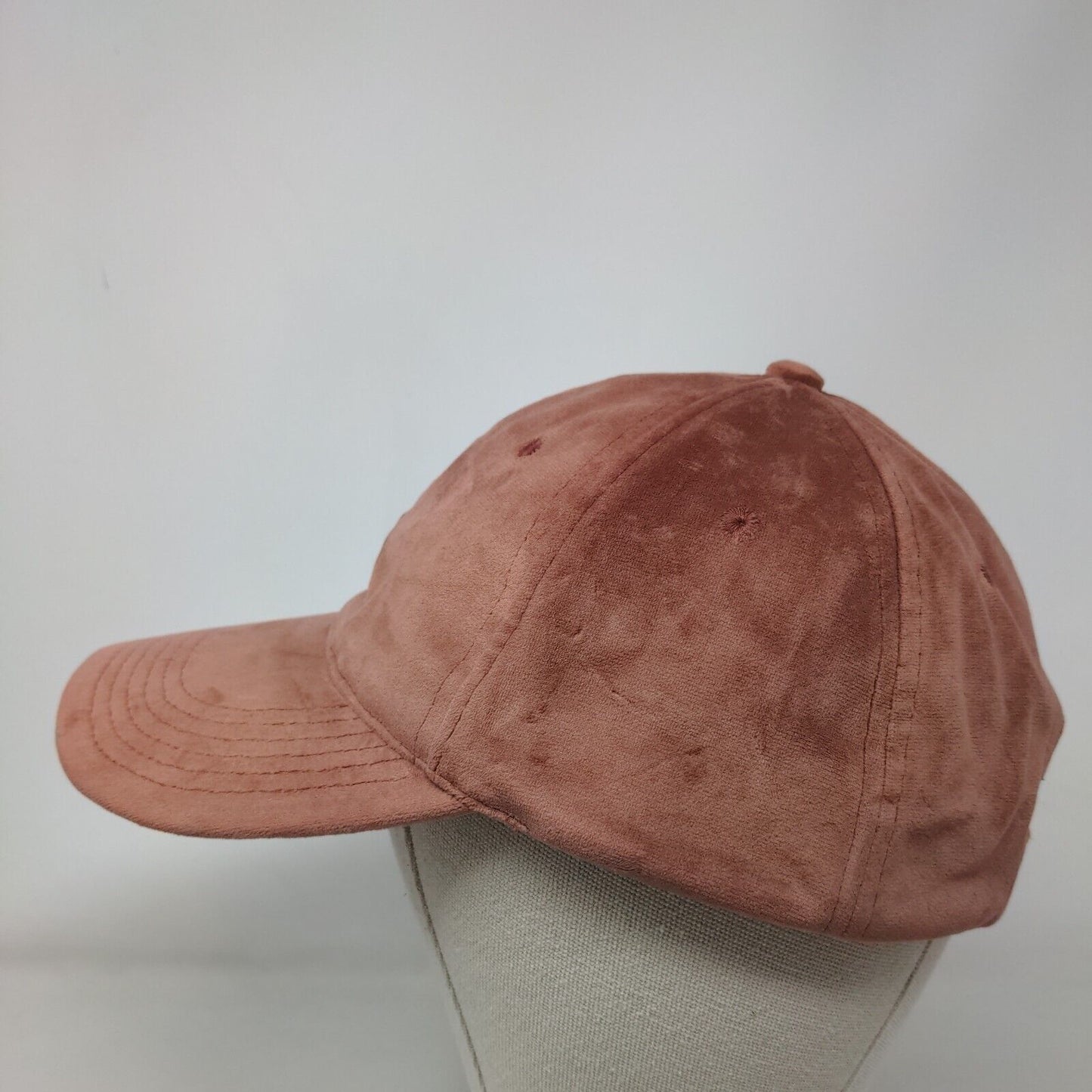 Unbranded Strapback Suede Hat Pinkish-Brown One Size 6 Panel Blank