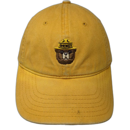 Mad Engine Smokey Bear Baseball Cap Yellow One Size Slideback Cotton Hat Mascot
