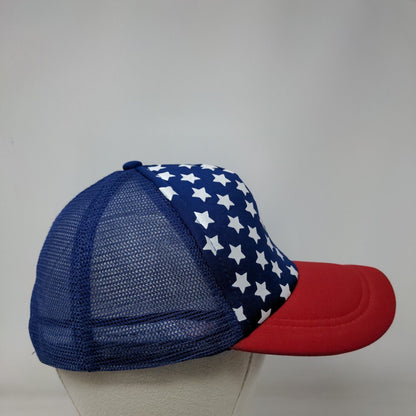 Patriotic Flag Snapback Mesh Back Trucker Hat Multi One Size Colorblock