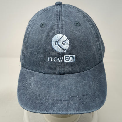 Adams Blue Baseball Cap One Size Leather Strapback Embroidered Flow EQ Logo Hat