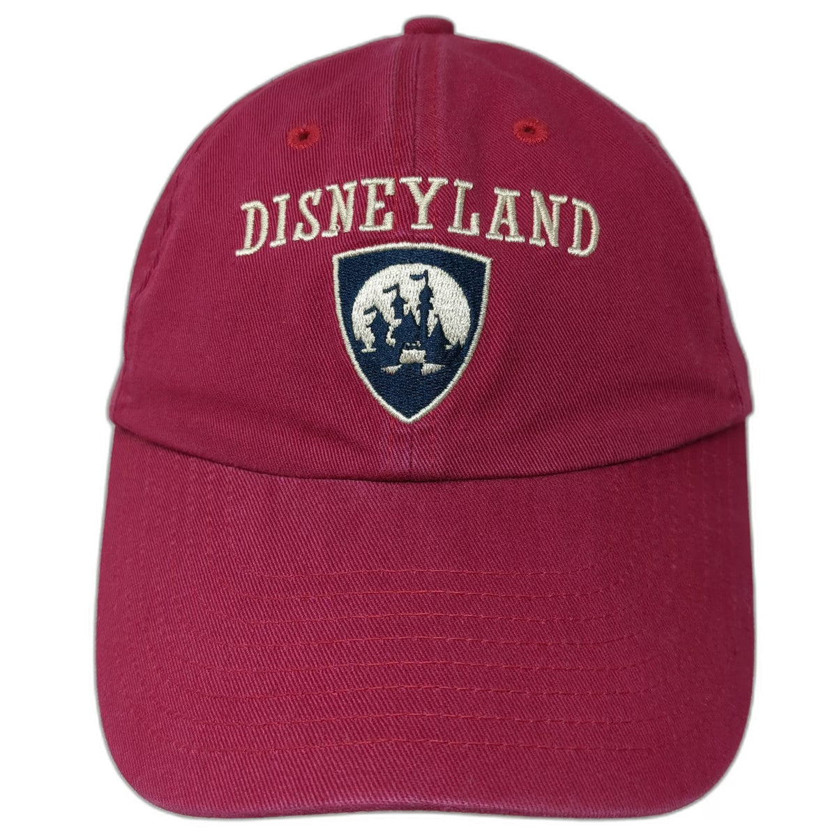 Disneyland Baseball Cap Red One Size Castle Shield Mickey Mouse Slideback Hat
