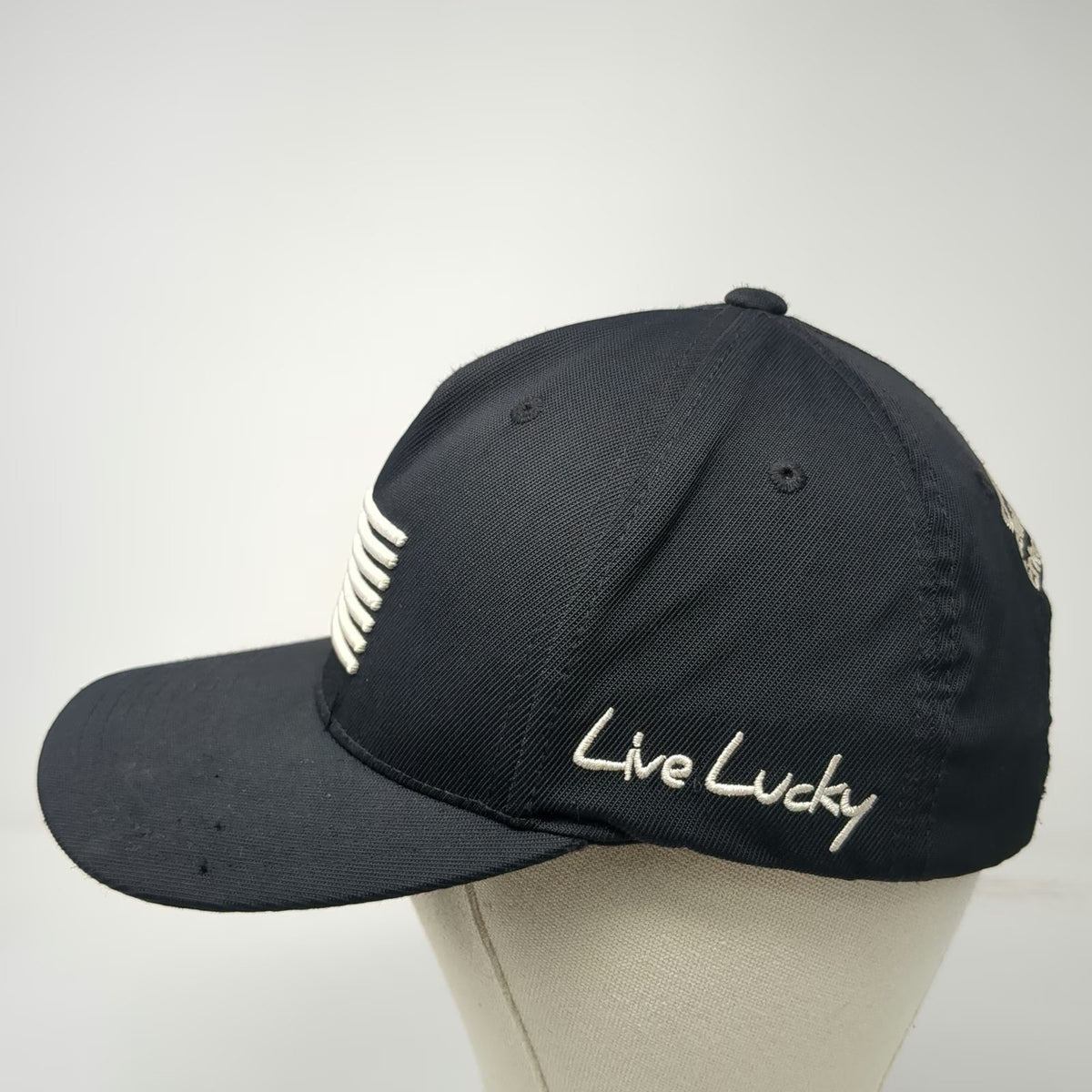 Black Clover 5 Panel Black Hat One Size Snapback Live Lucky CompuNet HPE Logo