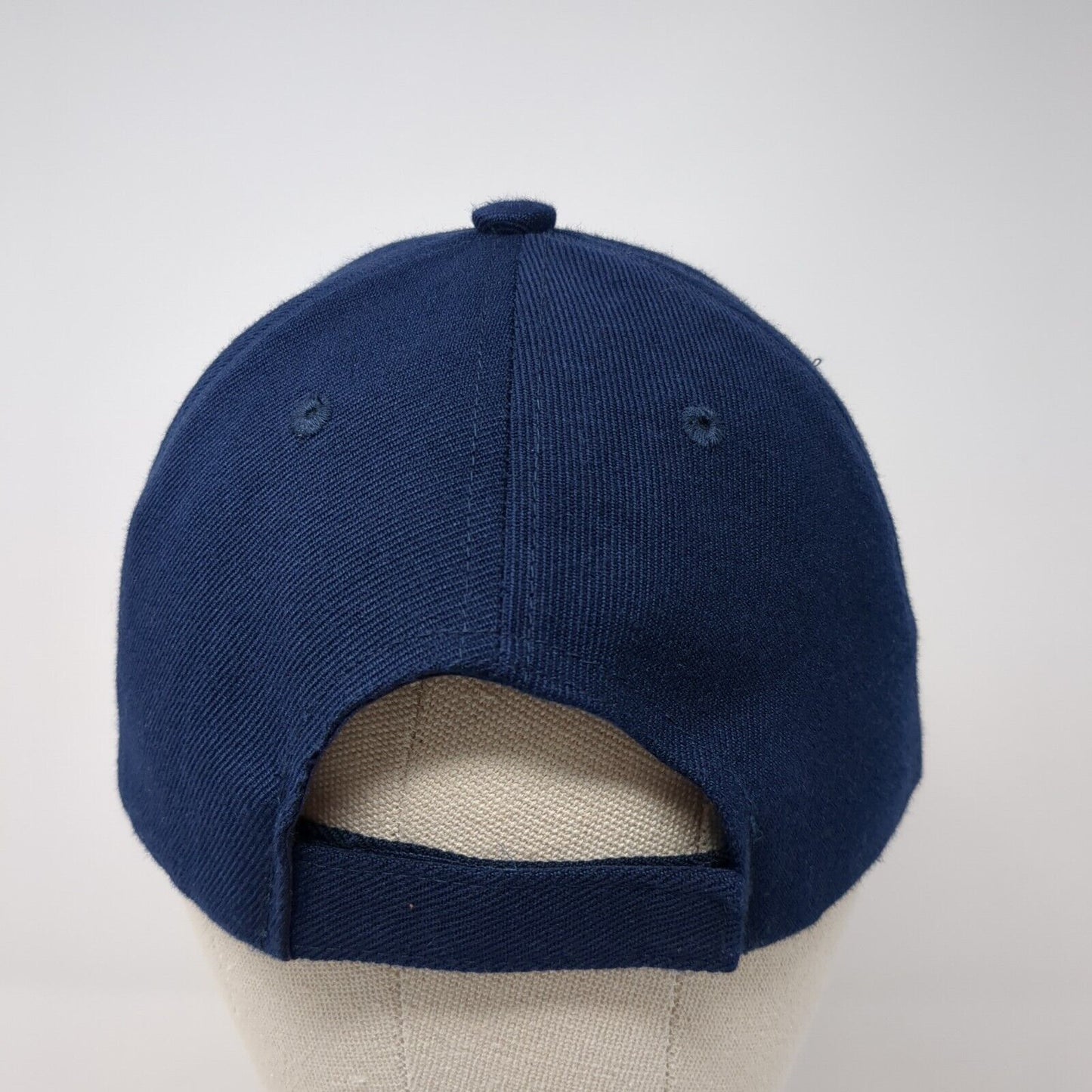 Unbranded Strapback Hat Blue One Size Adjustable Vented Holes 6 Panel Blank