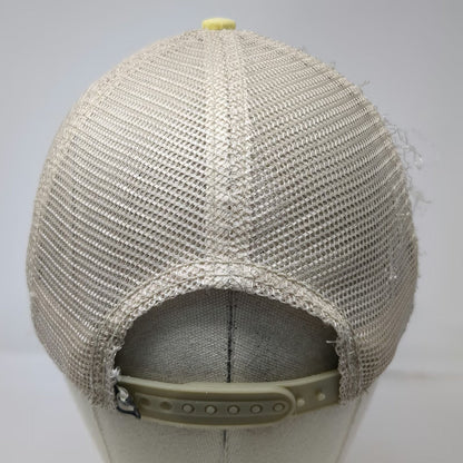 Roxy Trucker Hat Yellow One Size Mesh Snapback Sea Surf Sun Graphic Logo