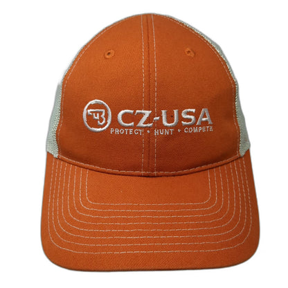 CZ-USA Baseball Cap Orange One Size Strapback Mesh Back Protect Hunt Compete Hat