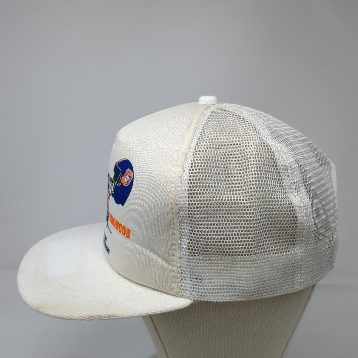 New Era 49ers Broncos NFL Super Bowl XXIV White M-L Trucker Hat Mesh Vintage