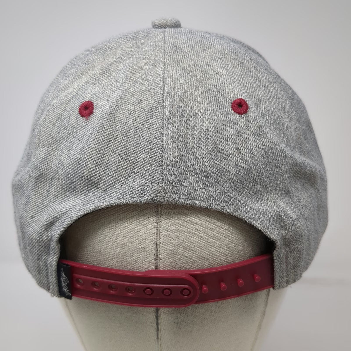 Hooey Snapback Gray One Size Hat Flat Brim Red Logo Patch Wool Blend Baseball