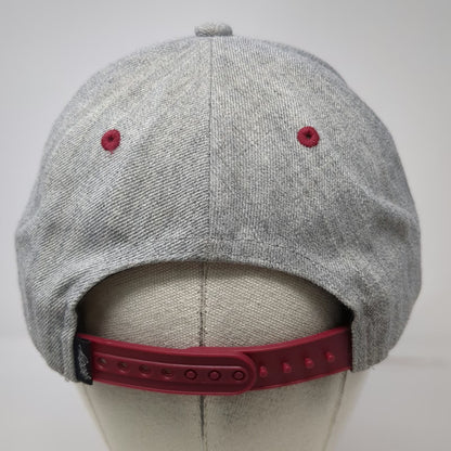 Hooey Snapback Gray One Size Hat Flat Brim Red Logo Patch Wool Blend Baseball