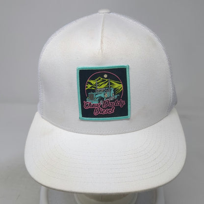 Yupoong Trucker Hat White One Size Chow Daddy Diesel Patch Mesh Snapback Hat