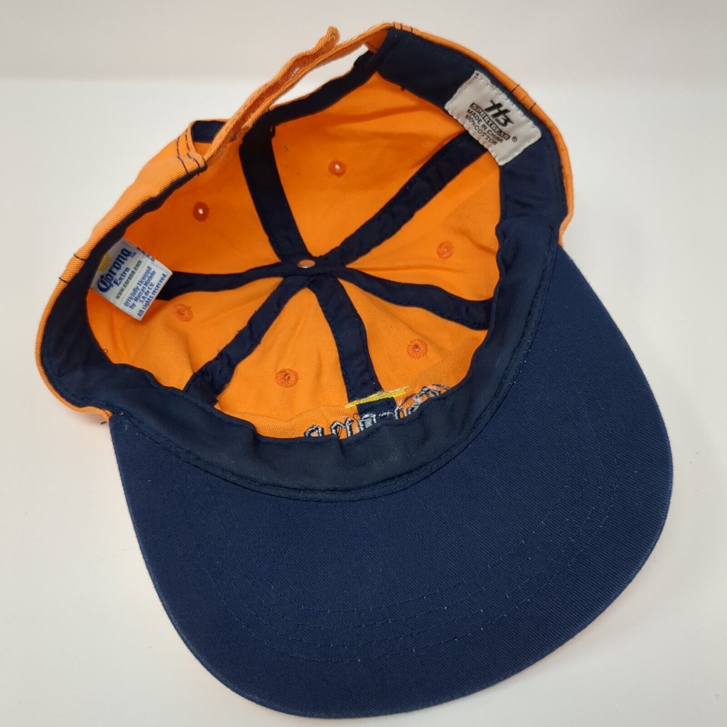 Corona Extra Strapback Hat Orange One Size Adjustable Embroidered 6 Panel Cotton