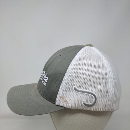 Columbia PFG Fitted Trucker Hat Gray S/M Mesh Back Vented Holes 6 Panel Cotton