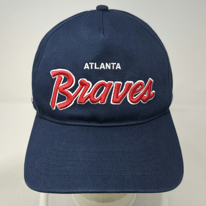 '47 Atlanta Braves MLB 5 Panel Blue Red One Size Snapback Hat Cotton Underbrim