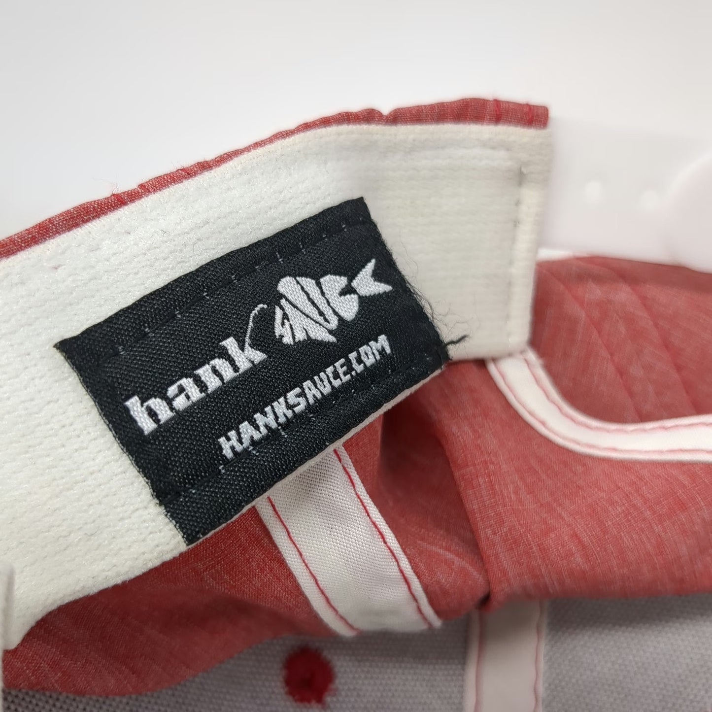 Hank Sauce Snapback Hat Red One Size White Flat Brim Fish Logo Fishing Surf