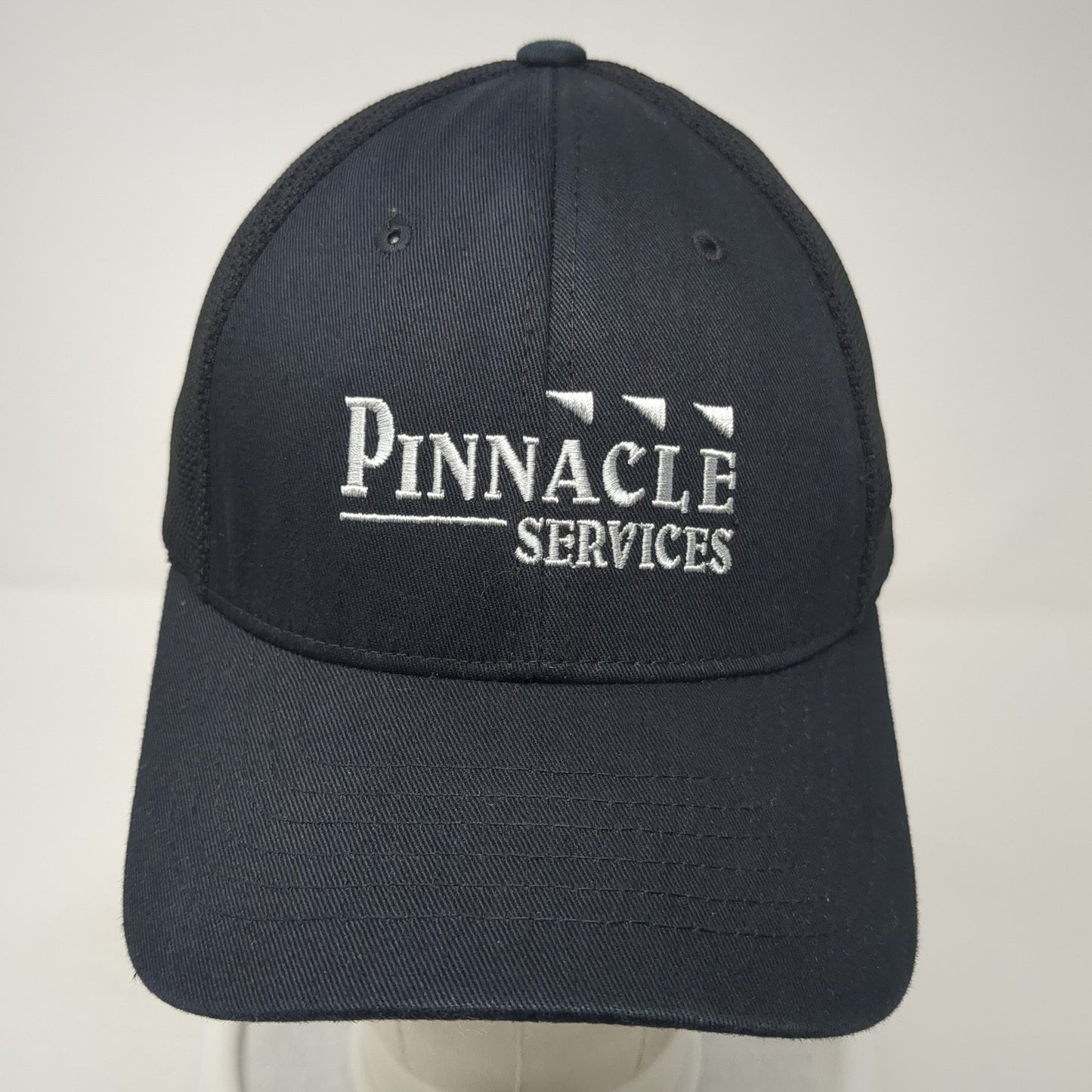 Pinnacle Services Fitted Hat Black XL Embroidered Stretch Vent Holes
