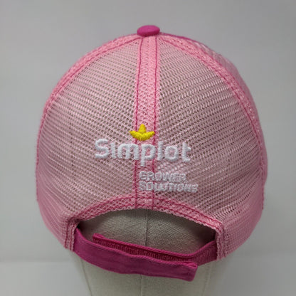 Innvictis Strapback Mesh Back Trucker Hat Pink OSFA Embroidered Simplot