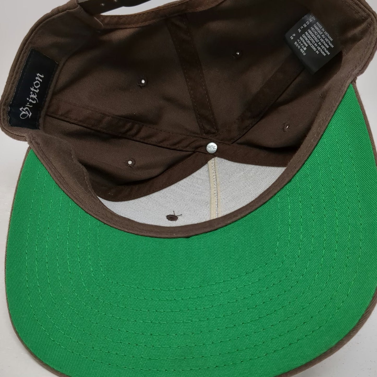 Brixton 5 Panel Brown Hat One Size Manufacturing Co Patch Snapback Flat Bill