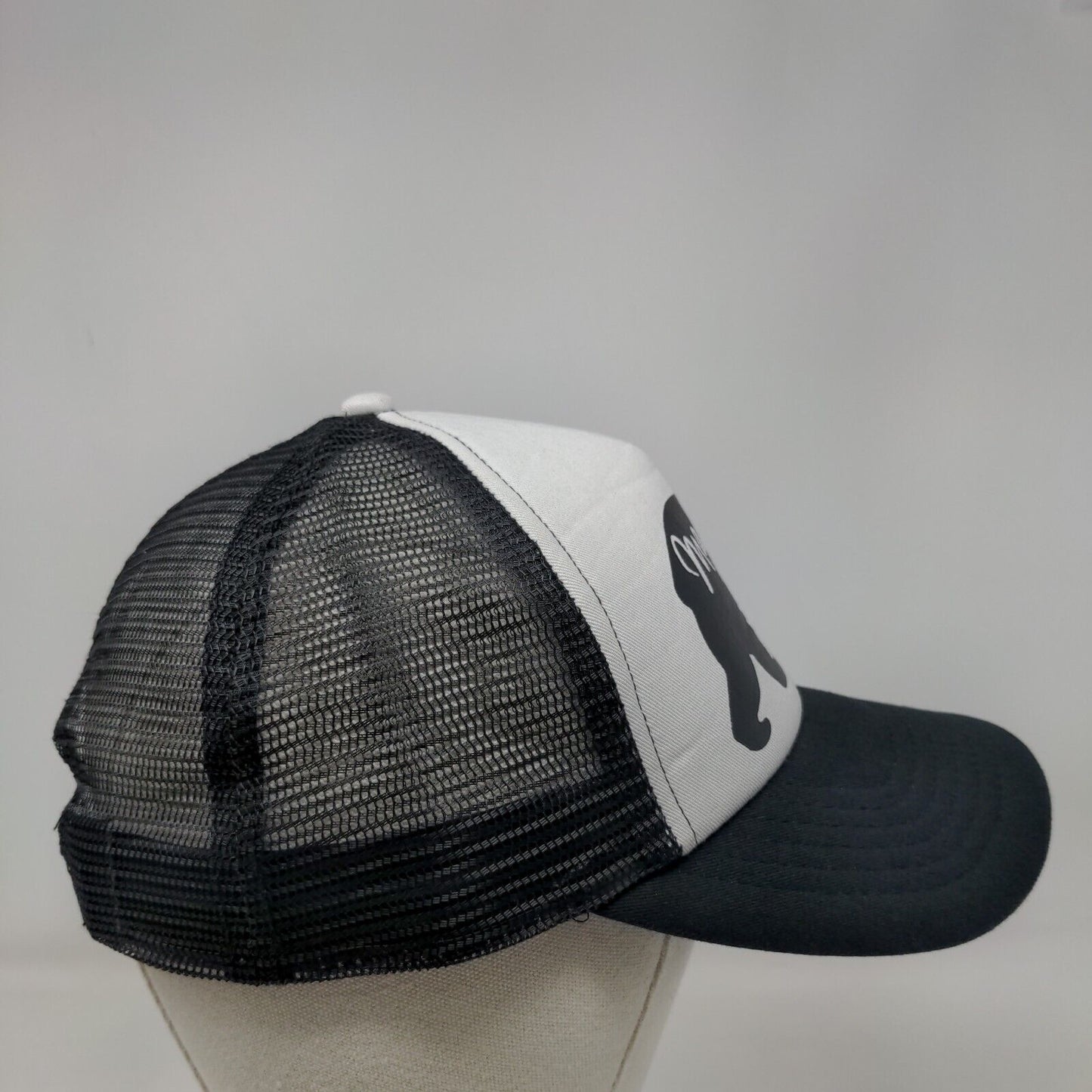 Mama Bear Snapback Trucker Hat Black OSFA Adjustable Mesh Back Animal Print
