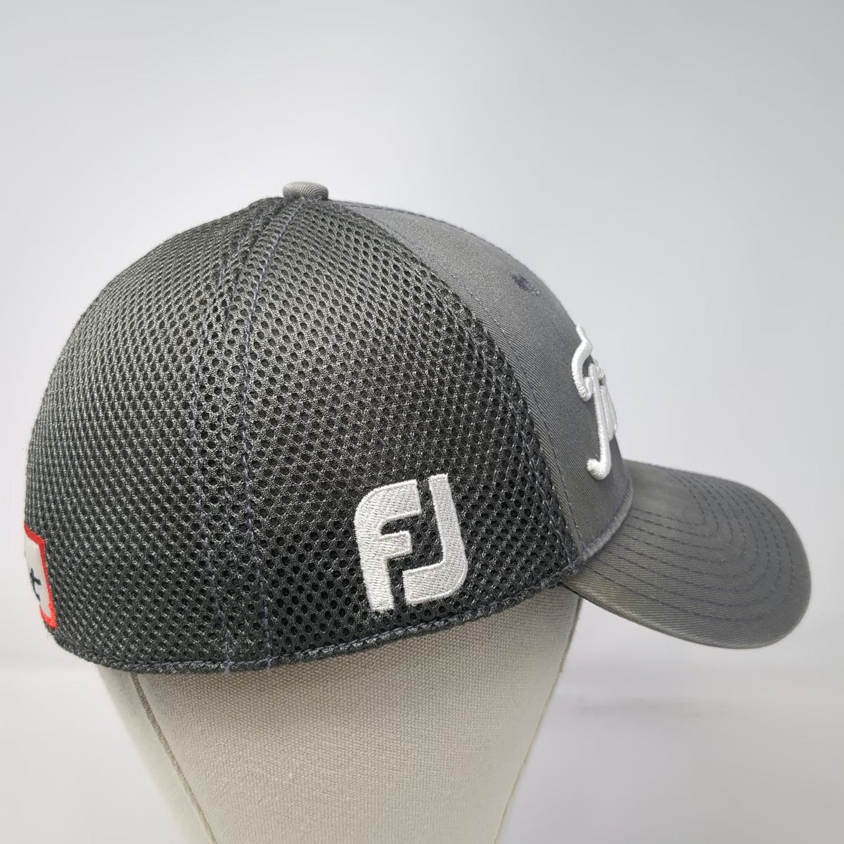 New Era Baseball Cap Gray M Titleist Golf Pro V1 FootJoy FJ Mesh Stretch Fit hat