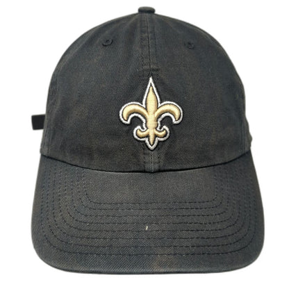 New Orleans Saints NFL '47 Black Cap One Size Hat Adjustable Strap Embroidered