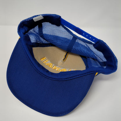Hawaii Snapback Rope Trucker Hat Blue OSFA Mesh Back Solid Embroidered