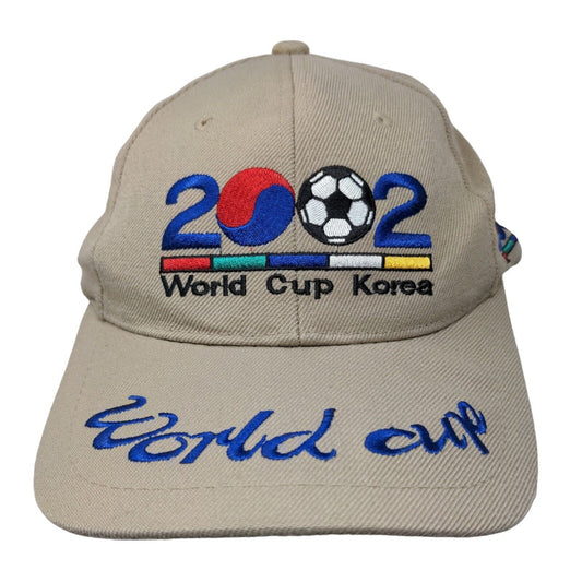 Unbranded Men's Strapback Hat Tan Embroidered 2002 South Korea World Cup Vintage