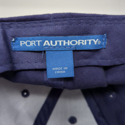 Port Authority Strapback Hat Blue One Size Embroidered Logo Adjustable