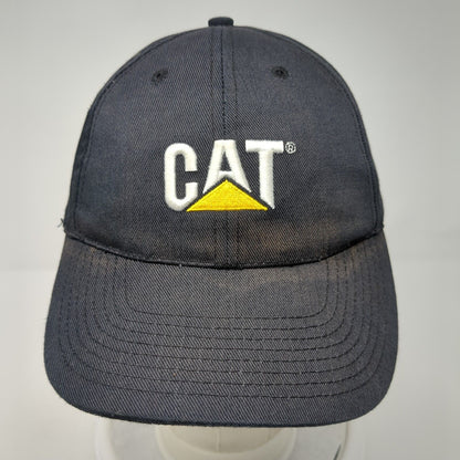 CAT Slideback Hat Black One Size Adjustable Embroidered Vented Holes 6 Panel