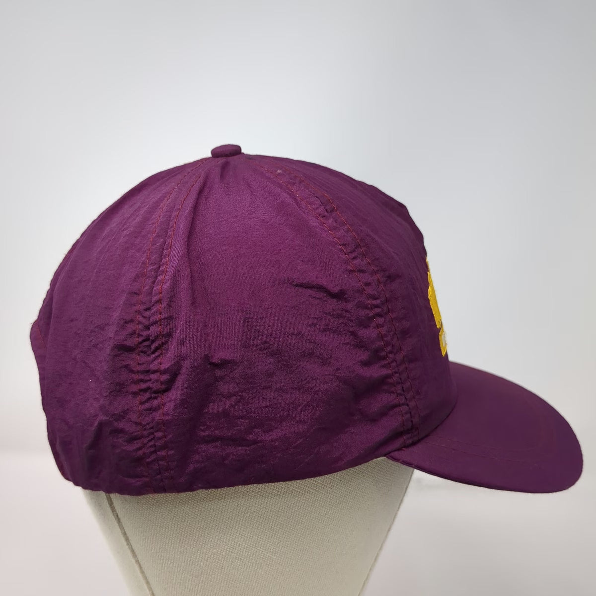 Rochester New York 5 Panel Purple Yellow White Hat Nylon Snapback Vintage