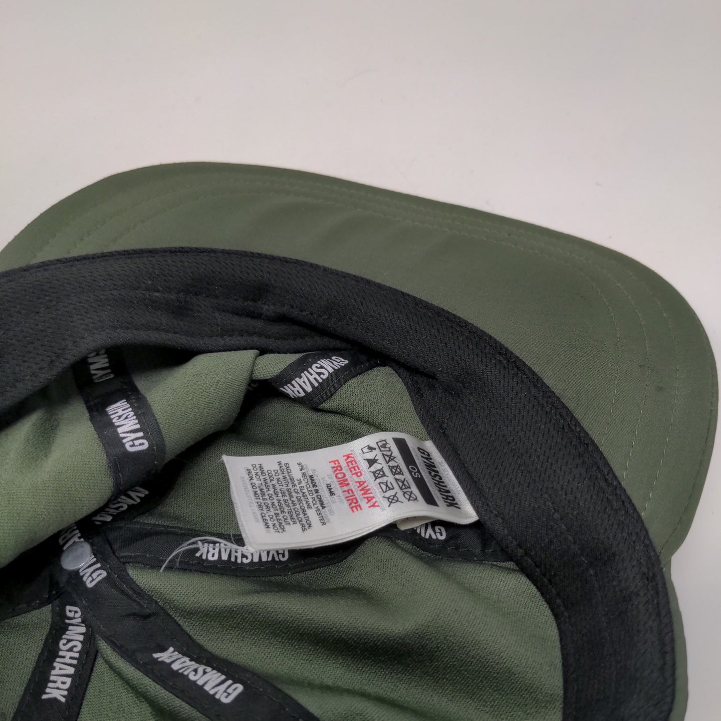 Gymshark Slideback Hat Green One Size Adjustable 6 Panel Polyester Blend