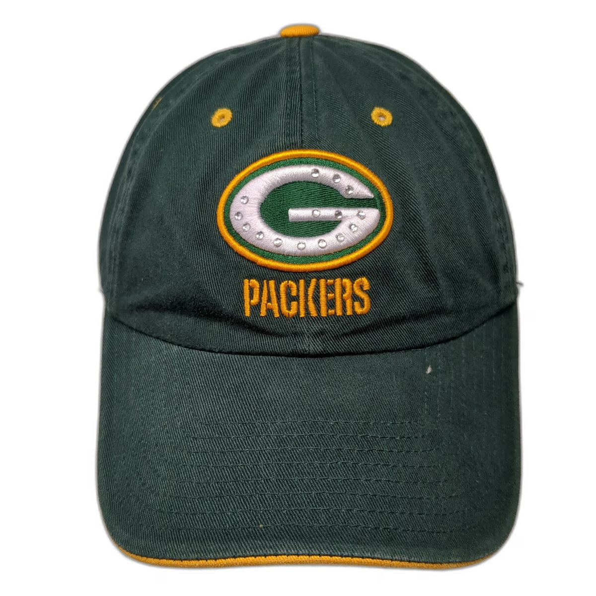 Green Bay Packers NFL Reebok Cap One Size Rhinestone Studded Yellow Adjustable