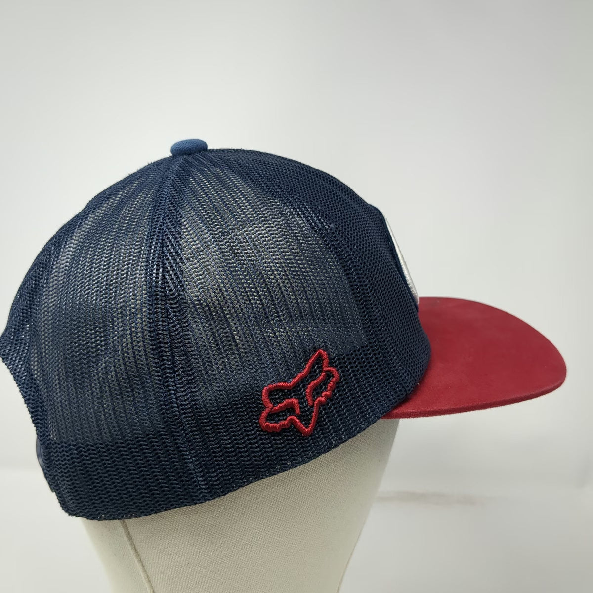 Fox Trucker Hat Blue Red One Size Mesh Back Flat Brim Snapback Motocross Racing