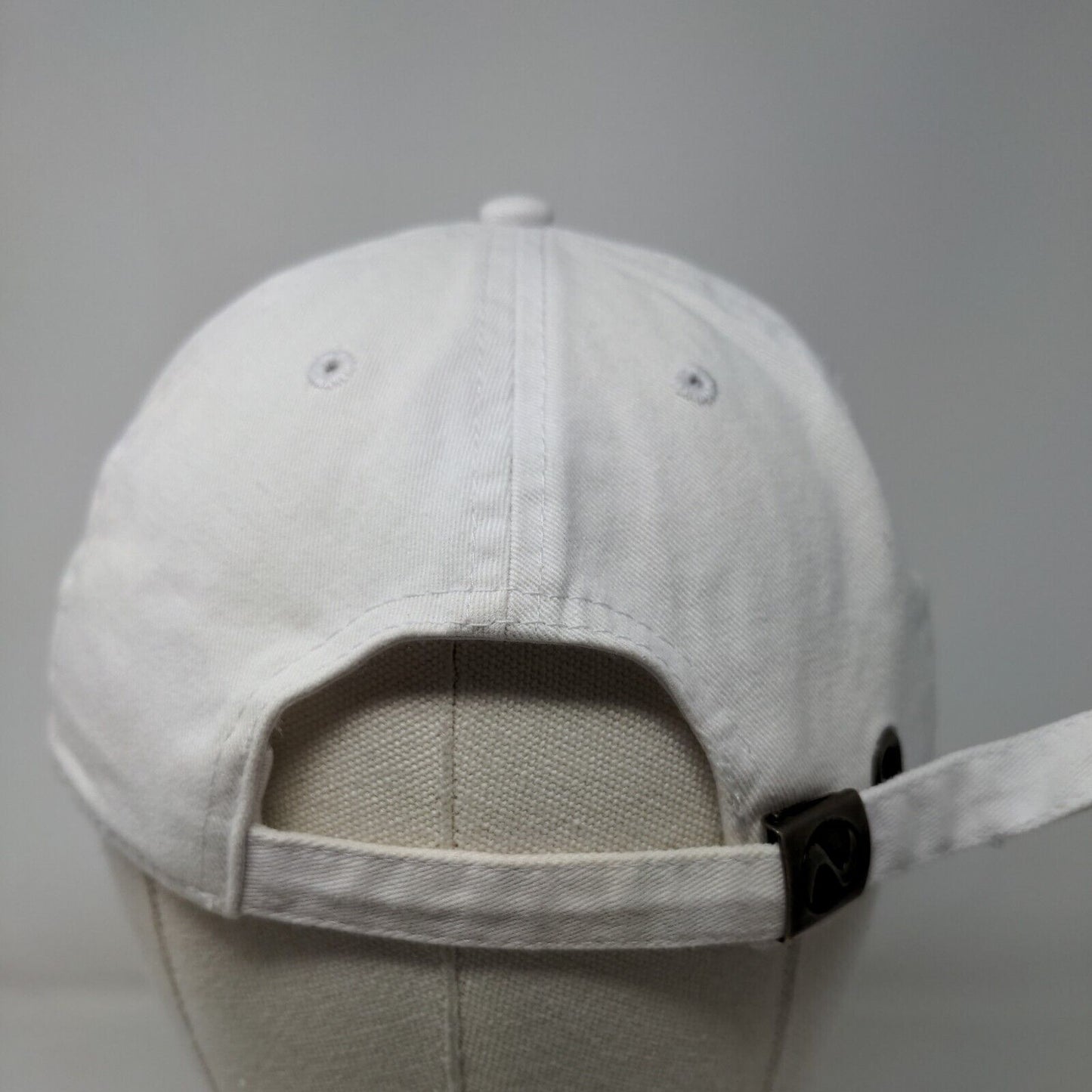 NewHattan Men's Slideback Hat White OSFA Embroidered L Rose Logo Cotton