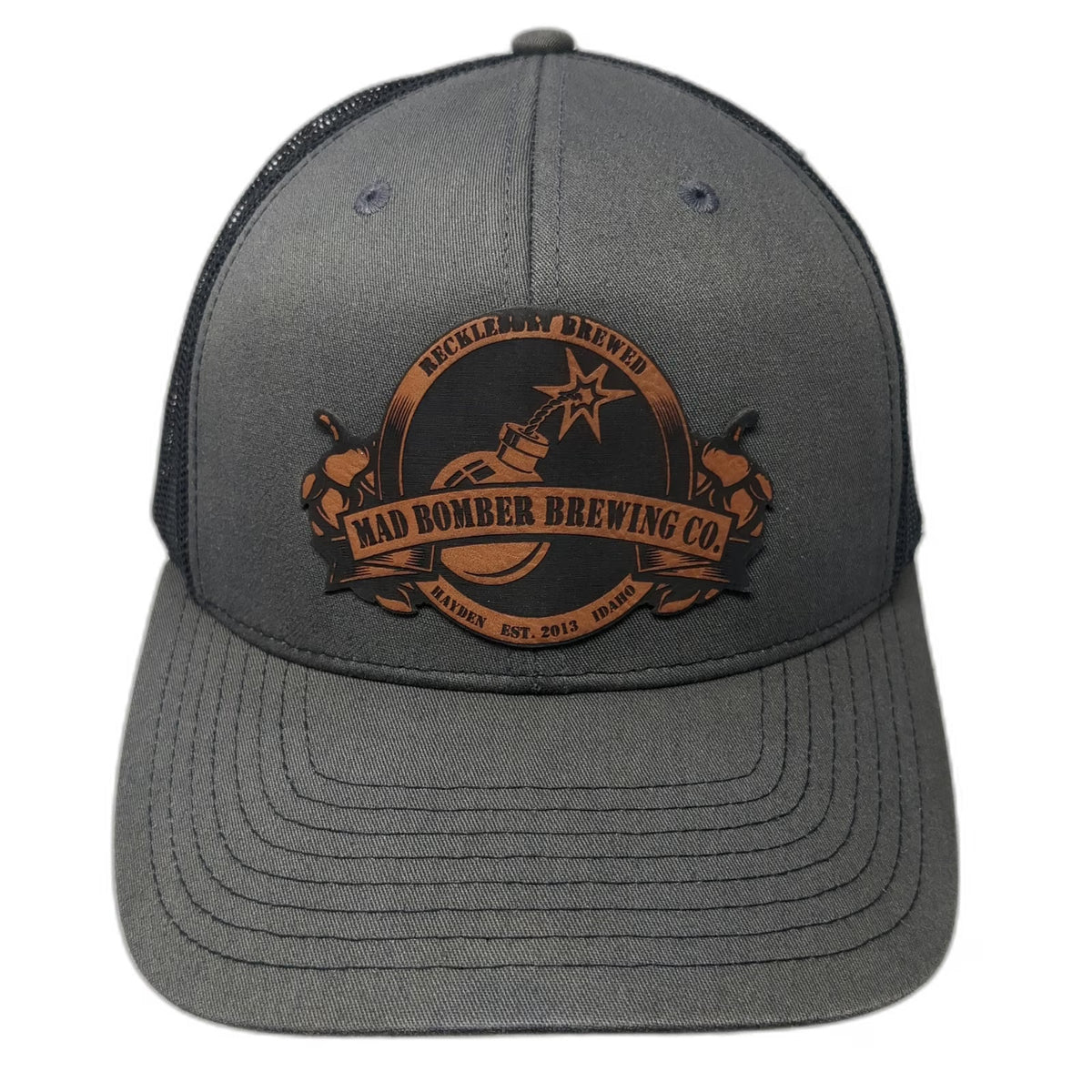 Richardson Trucker Hat Gray One Size Mad Bomber Brewing Co Hayden Idaho Mesh