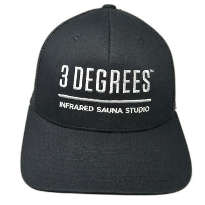 Yupoong Trucker Hat Black One Size 3 Degrees Infrared Sauna Studio Snapback Mesh