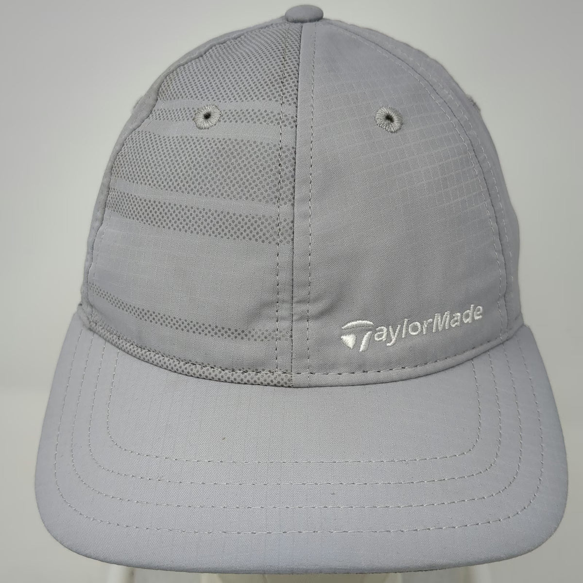 TaylorMade Baseball Cap Gray One Size Polyester Strapback Embroidered Logo Hat