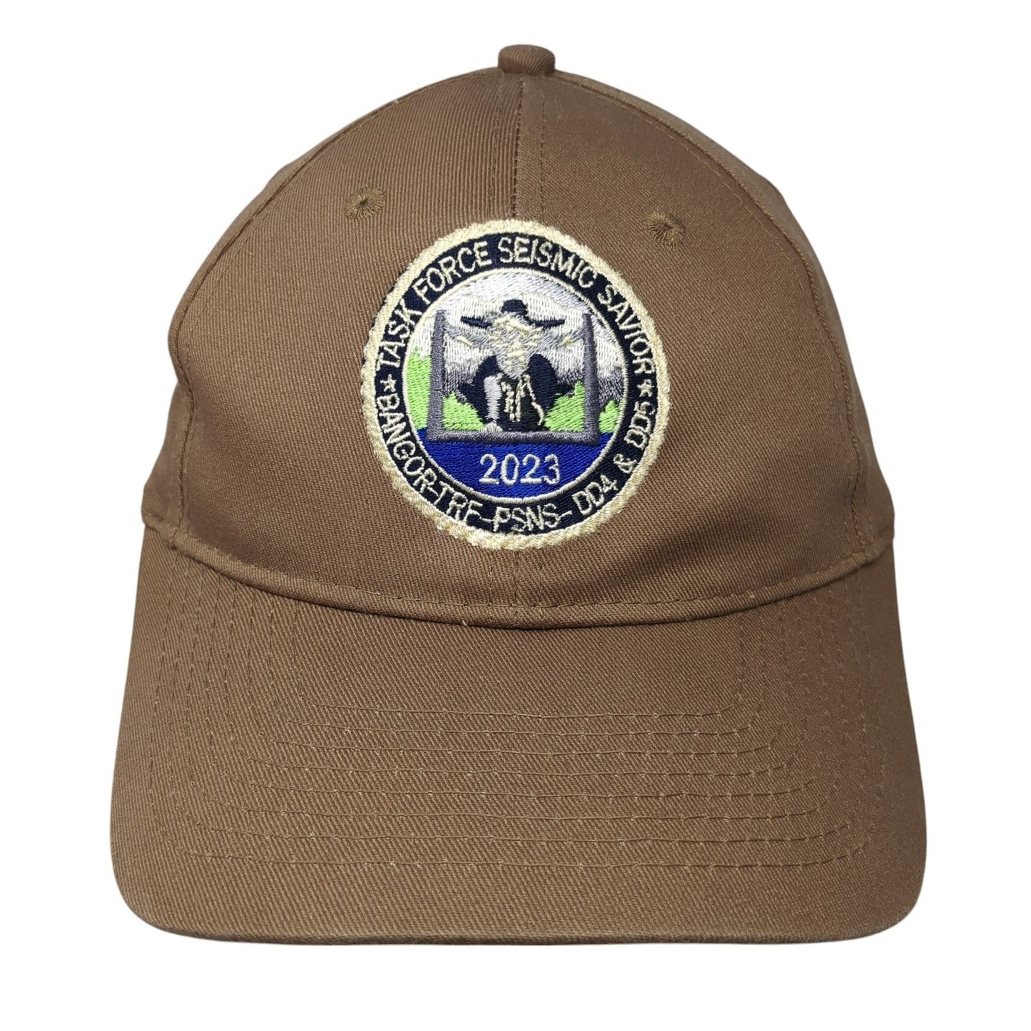Task Force Seismic Baseball Cap Brown OS Adjustable Embroidered Port & Company